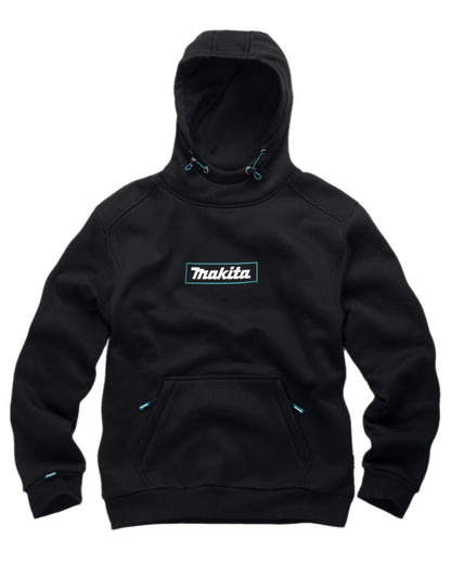 Black Coloured Makita Mens Origin Hoodie on white background 