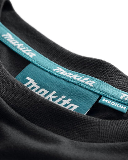 Black Coloured Makita Mens Origin T-Shirt on white background 