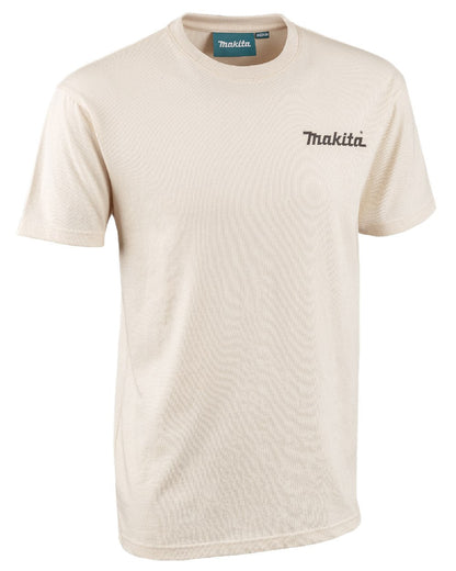 White Coloured Makita Mens Origin T-Shirt on white background 