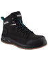 Black Coloured Makita Mens Osaka Safety Boots on white background 