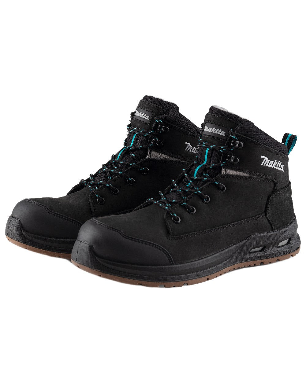 Black Coloured Makita Mens Osaka Safety Boots on white background 