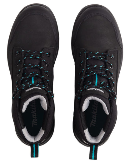 Black Coloured Makita Mens Osaka Safety Boots on white background 