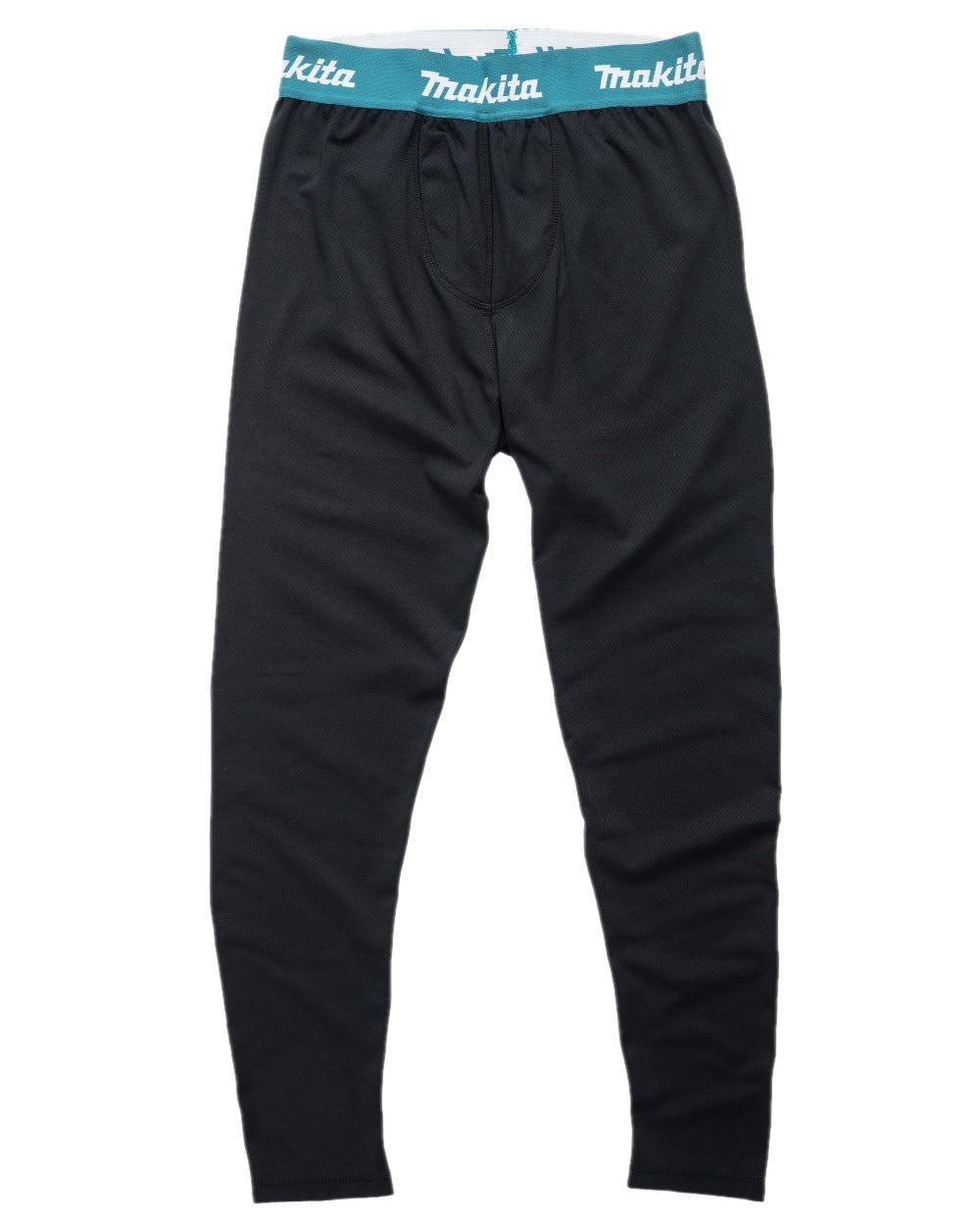 Black Coloured Makita Mens Tech Baselayer Bottoms on white background 