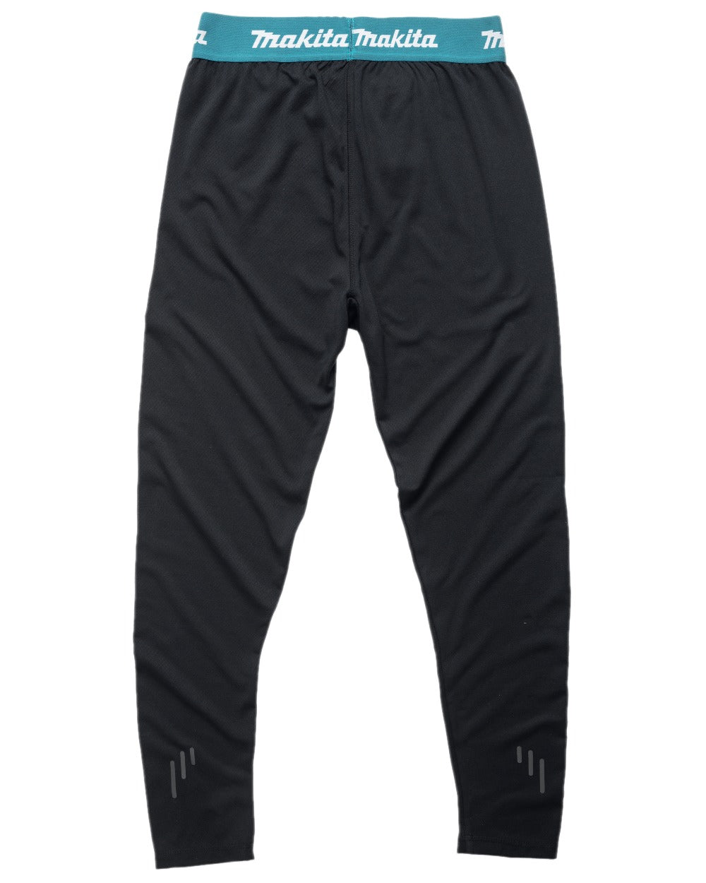 Black Coloured Makita Mens Tech Baselayer Bottoms on white background 