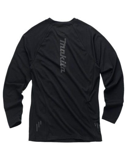 Black Coloured Makita Mens Tech Baselayer Top on white background 