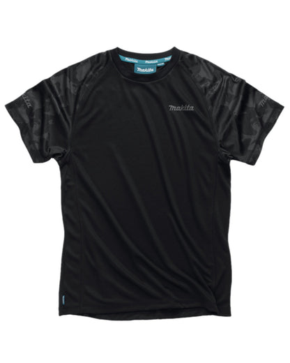 Black Coloured Makita Mens Tech T-Shirt on white background 