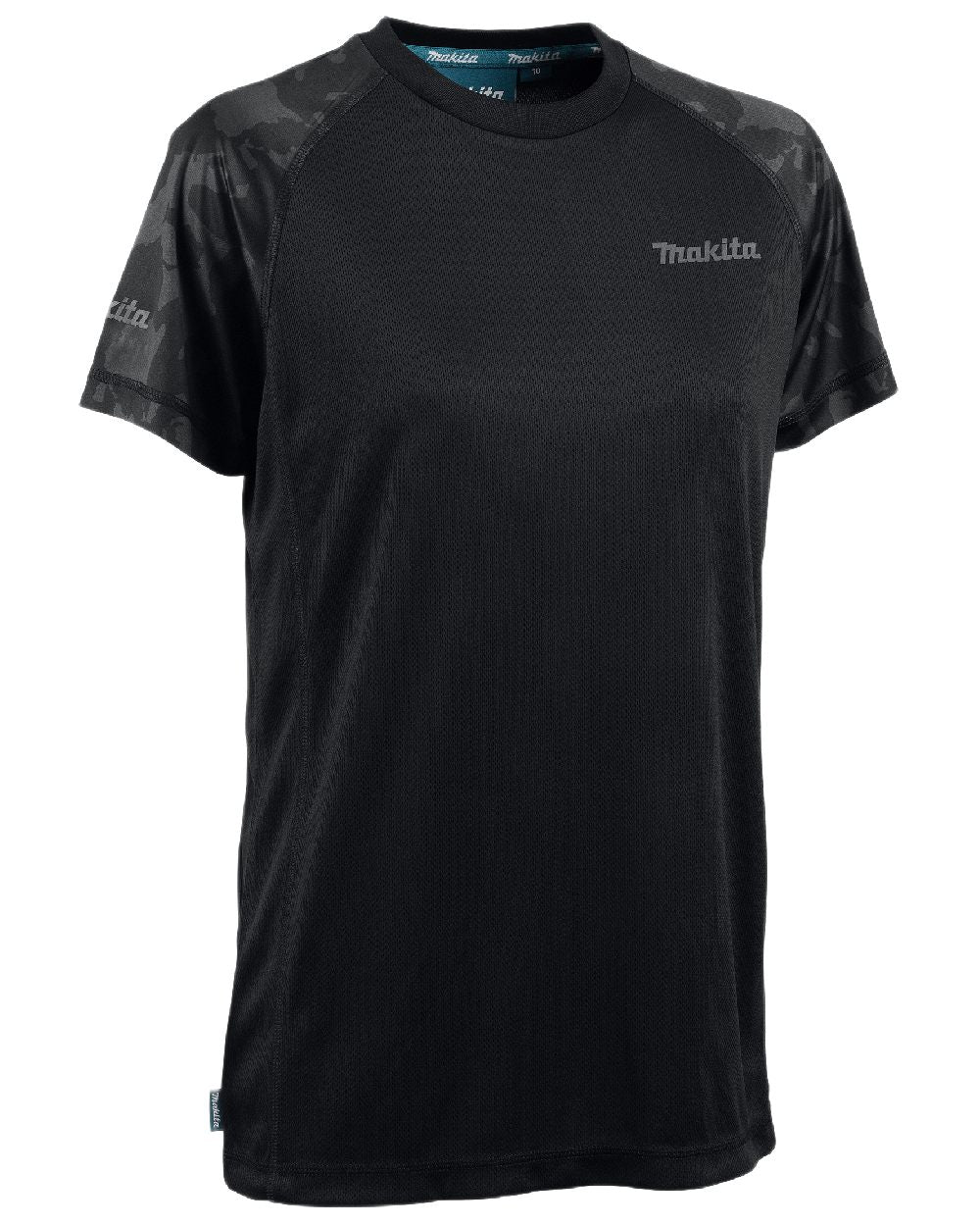 Black Coloured Makita Mens Tech T-Shirt on white background 