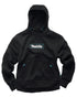 Black Coloured Makita Womens Origin Hoodie on white background 