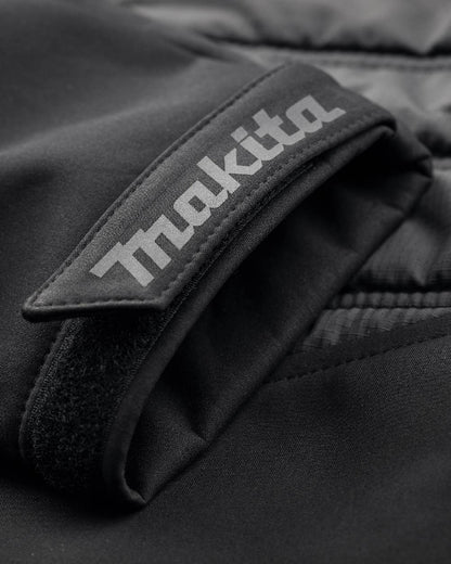 Black Coloured Makita Womens Shield Jacket on white background 