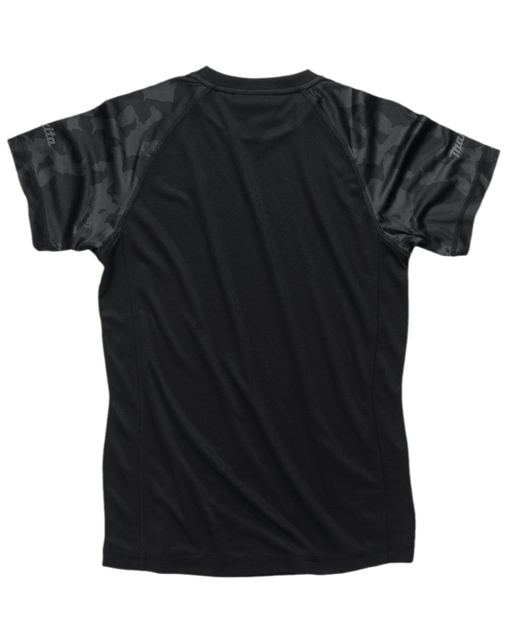 Black Coloured Makita Womens Tech T-Shirt on white background 