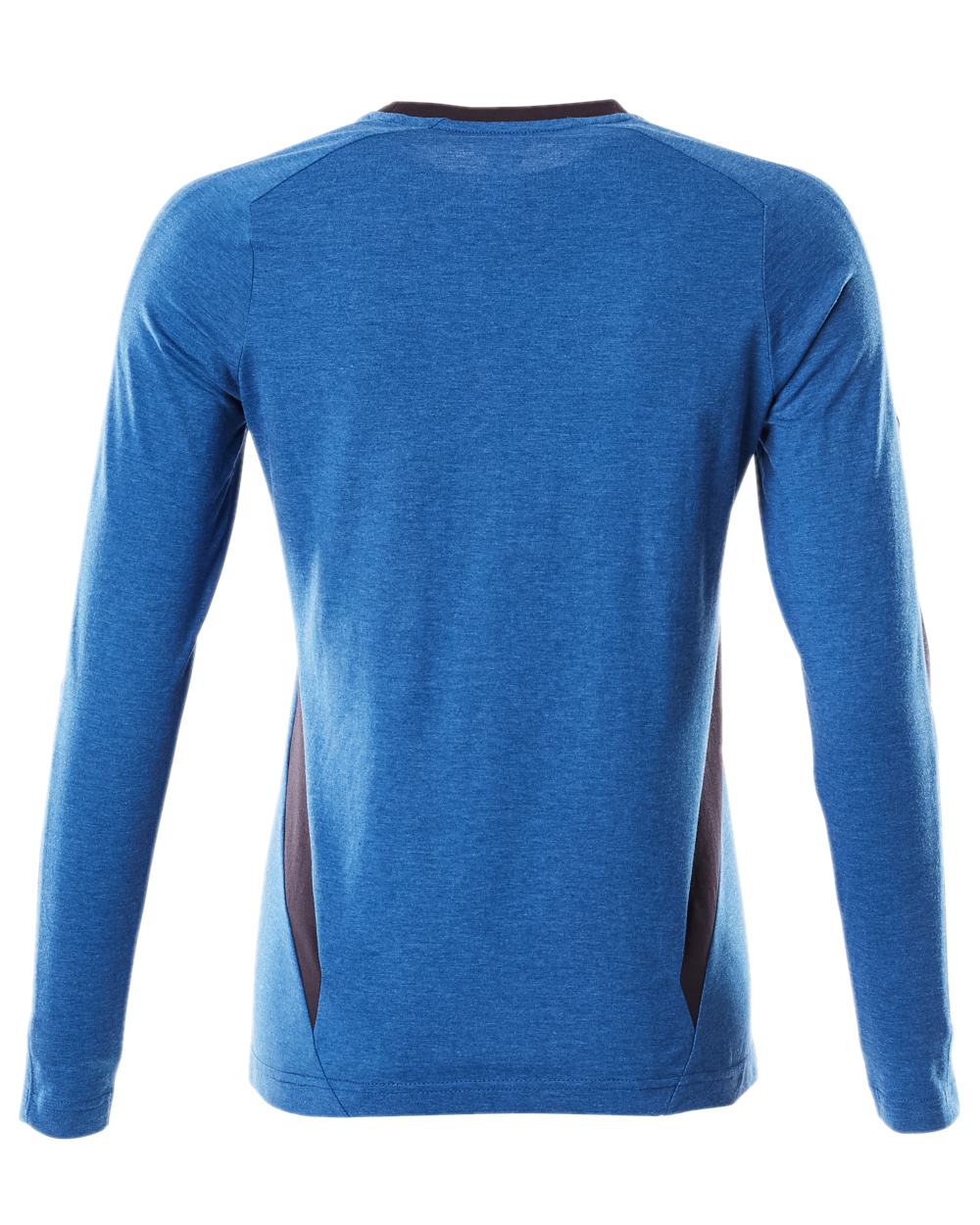 Azure Blue Dark Navy Coloured Mascot Womens Accelerate Long Sleeved T-Shirt on white background 