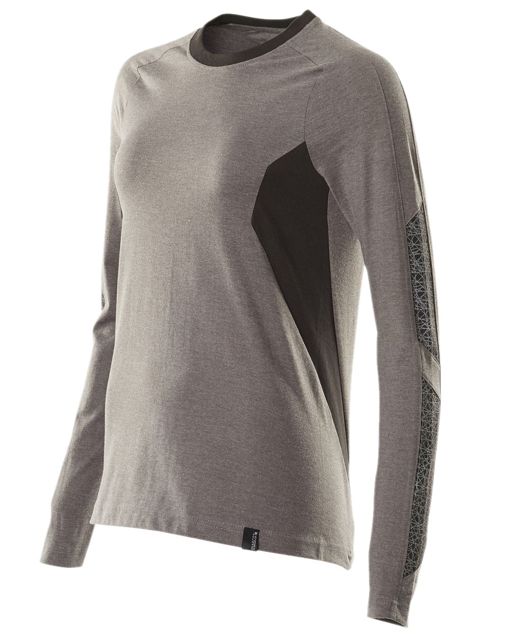 Dark Anthracite Black Coloured Mascot Womens Accelerate Long Sleeved T-Shirt on white background 