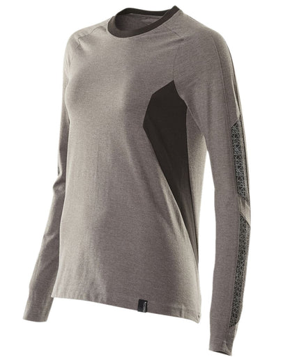 Dark Anthracite Black Coloured Mascot Womens Accelerate Long Sleeved T-Shirt on white background 