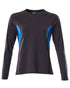 Dark Navy Azure Blue Coloured Mascot Womens Accelerate Long Sleeved T-Shirt on white background 