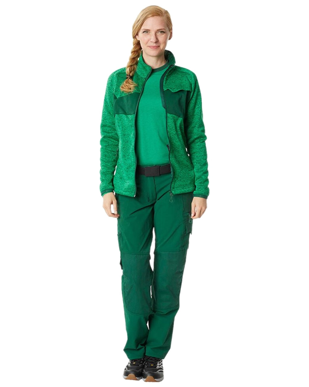 Grass Green Coloured Mascot Womens Accelerate Long Sleeved T-Shirt on white background 