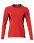 Traffic Red Black Coloured Mascot Womens Accelerate Long Sleeved T-Shirt on white background 