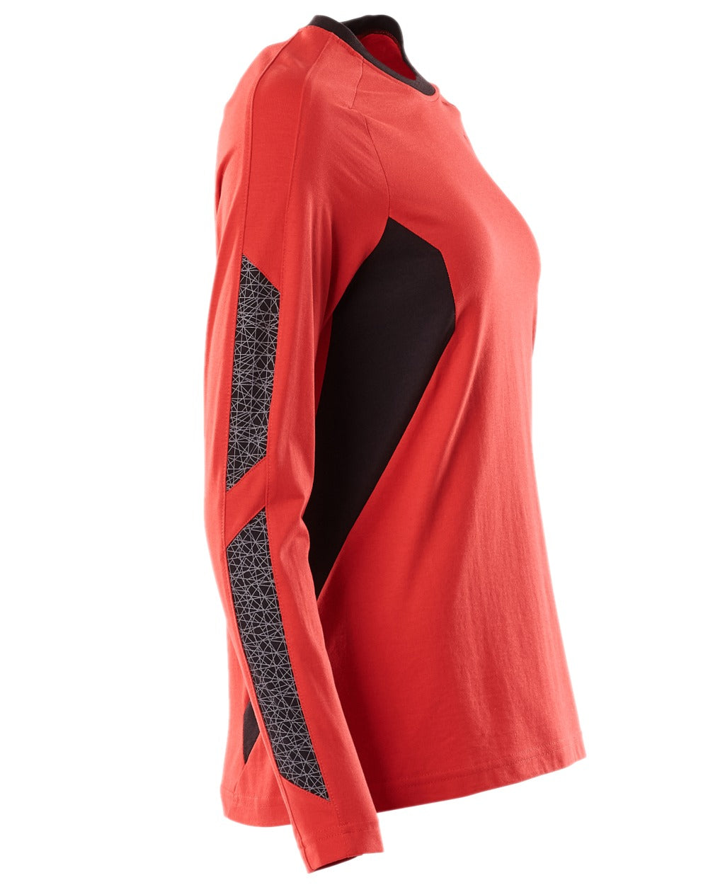 Traffic Red Black Coloured Mascot Womens Accelerate Long Sleeved T-Shirt on white background 