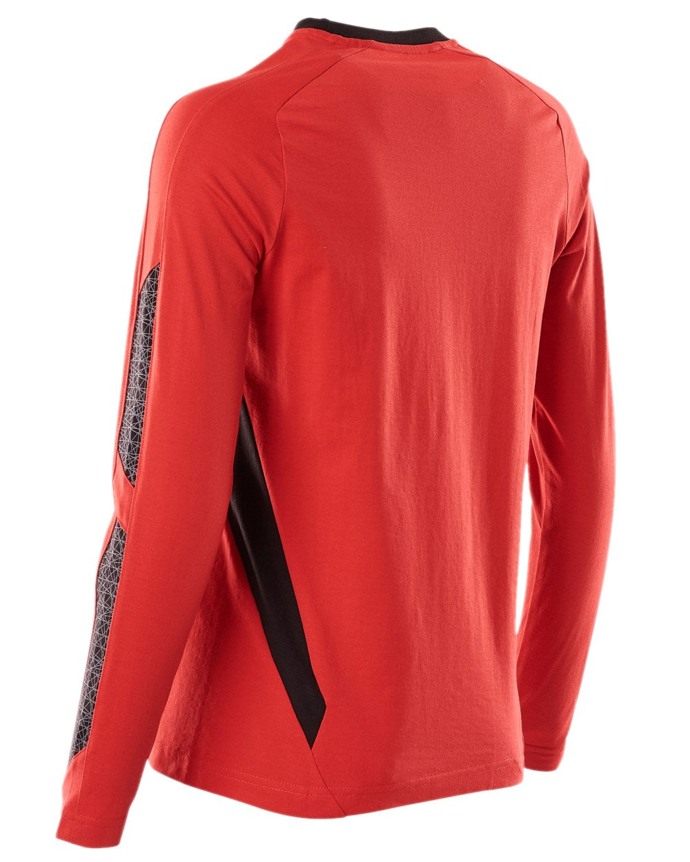 Traffic Red Black Coloured Mascot Womens Accelerate Long Sleeved T-Shirt on white background 