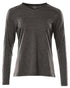 Dark Anthracite Black Coloured Mascot Womens Accelerate V-Neck Long Sleeved T-Shirt on white background 