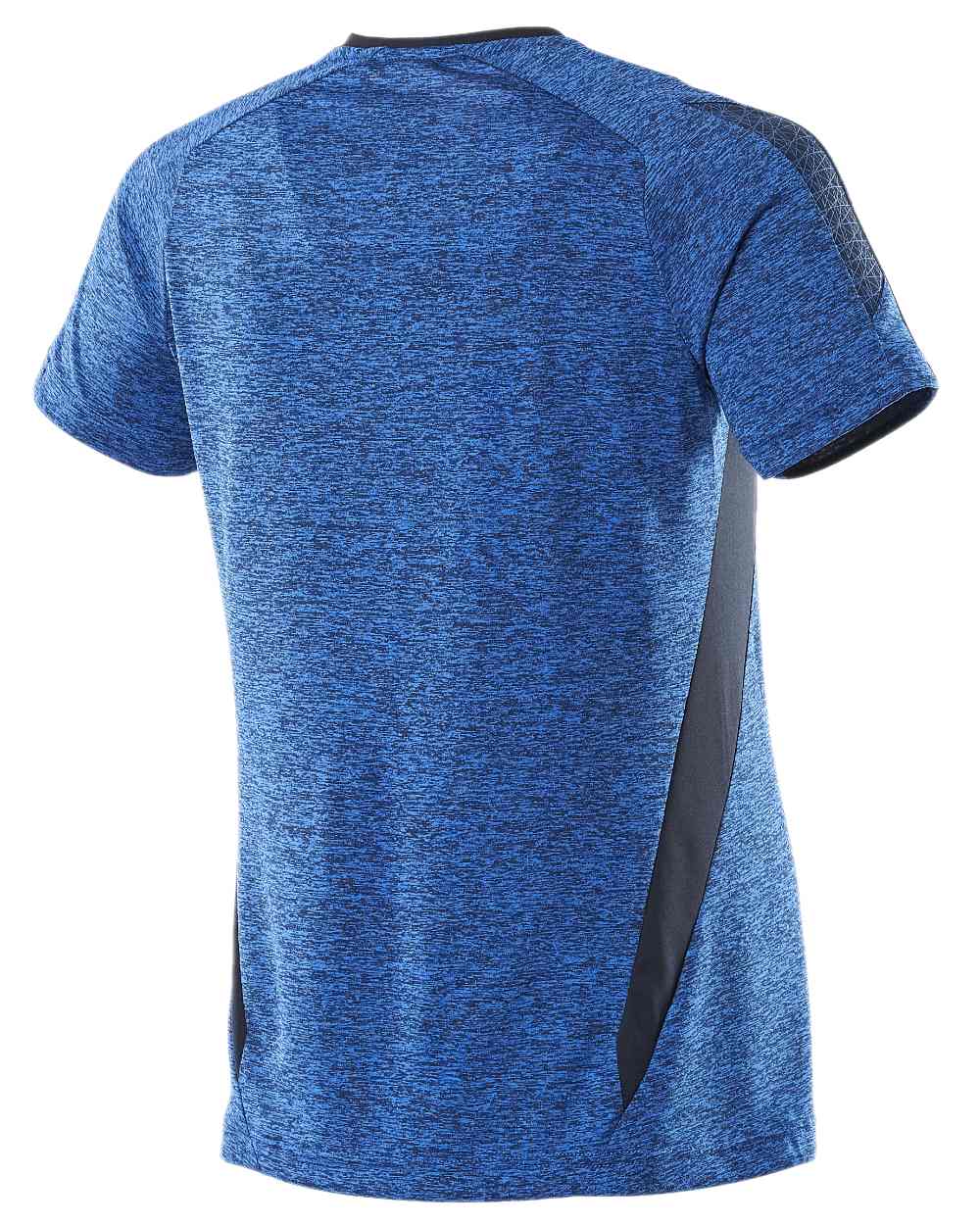 Azure Blue Dark Navy Coloured Mascot Womens Accelerate V-Neck T-Shirt on white background 