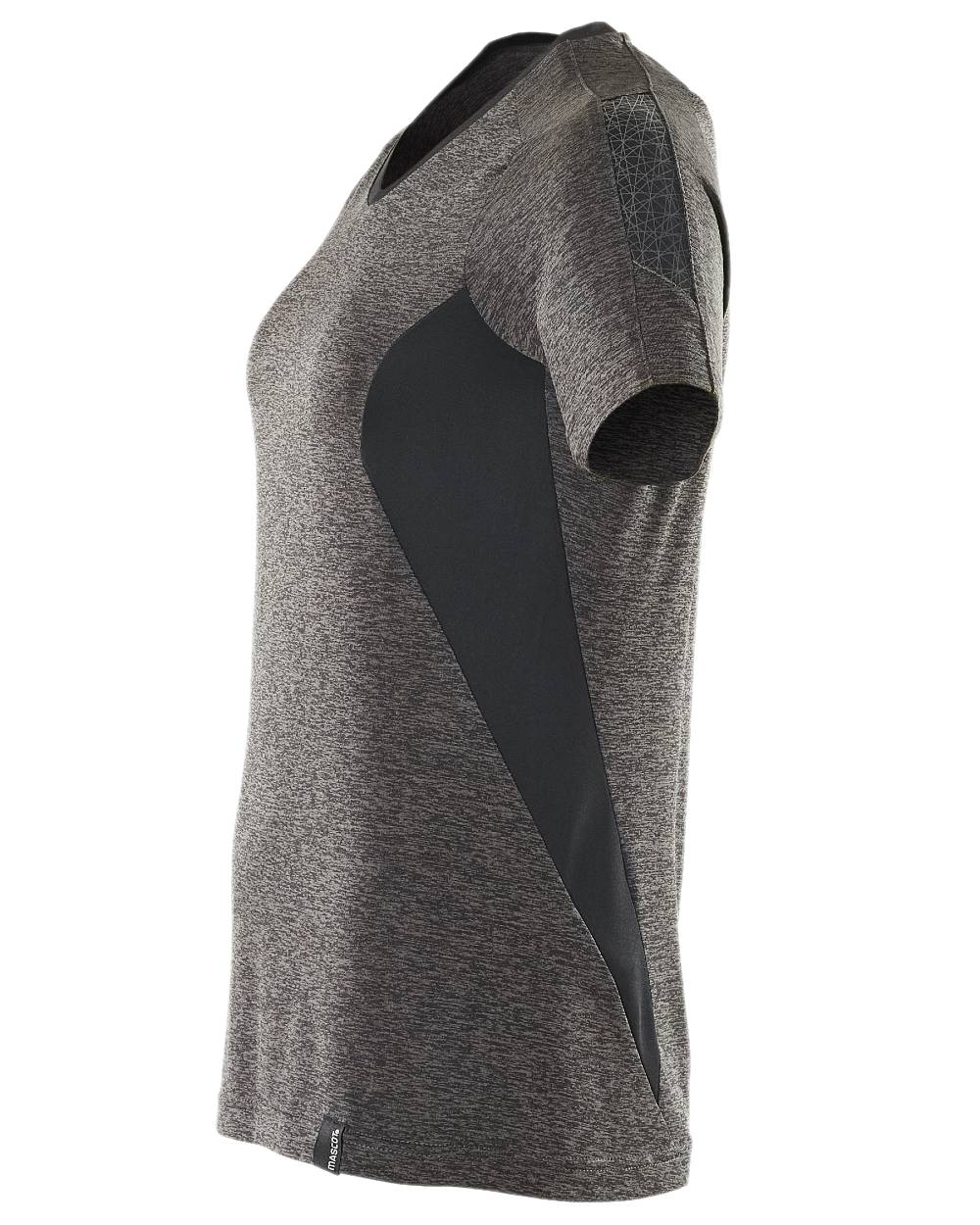 Dark Anthracite Black Coloured Mascot Womens Accelerate V-Neck T-Shirt on white background 