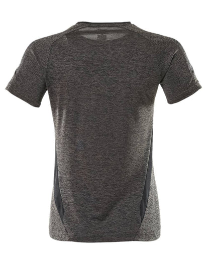 Dark Anthracite Black Coloured Mascot Womens Accelerate V-Neck T-Shirt on white background 