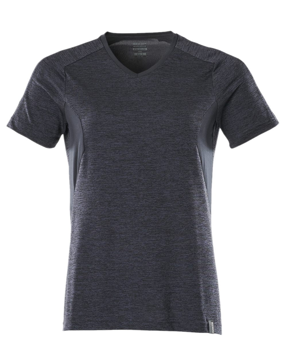 Dark Navy Coloured Mascot Womens Accelerate V-Neck T-Shirt on white background 
