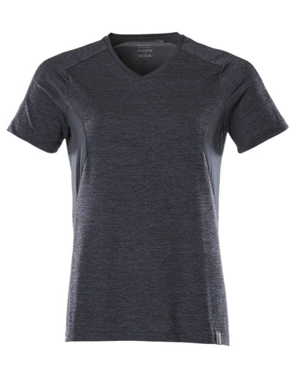 Dark Navy Coloured Mascot Womens Accelerate V-Neck T-Shirt on white background 