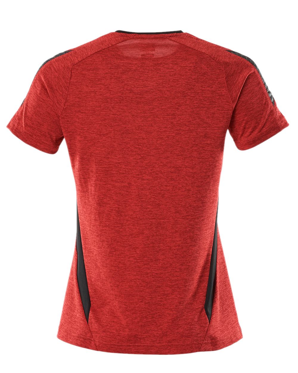 Traffic Red Black Coloured Mascot Womens Accelerate V-Neck T-Shirt on white background 
