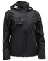 Black Coloured Mascot Womens Accelerate Winter Jacket on white background 