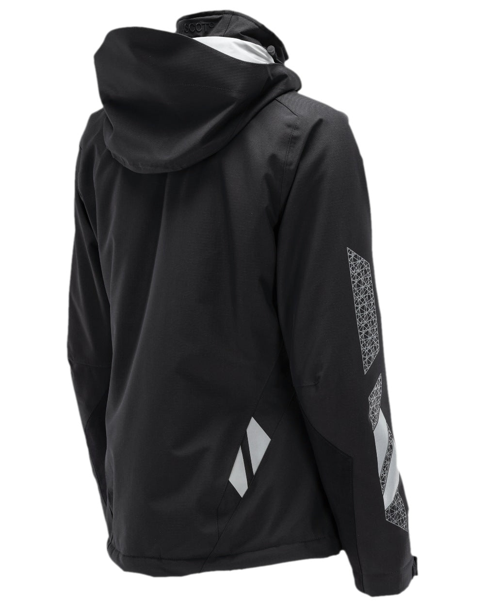 Black Coloured Mascot Womens Accelerate Winter Jacket on white background 