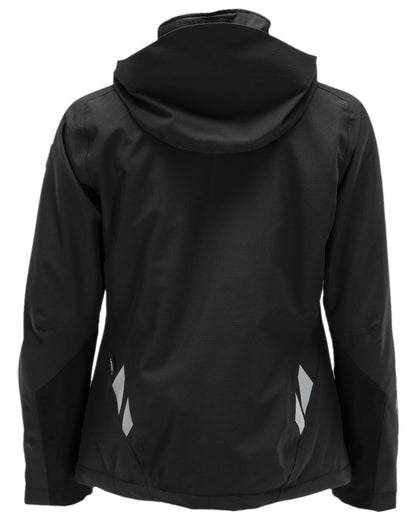 Black Coloured Mascot Womens Accelerate Winter Jacket on white background 