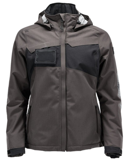 Dark Anthracite Black Coloured Mascot Womens Accelerate Winter Jacket on white background 