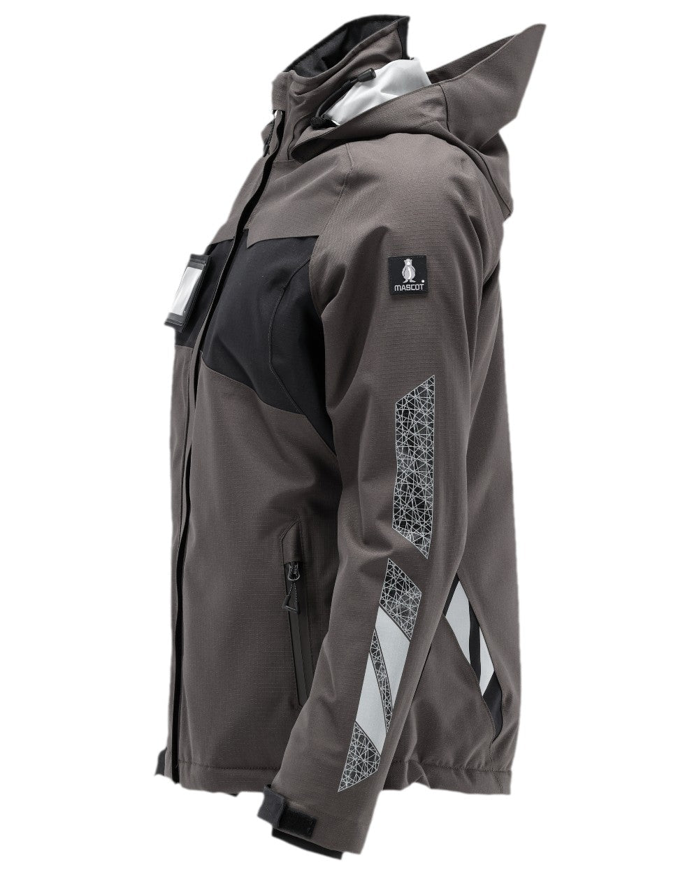 Dark Anthracite Black Coloured Mascot Womens Accelerate Winter Jacket on white background 