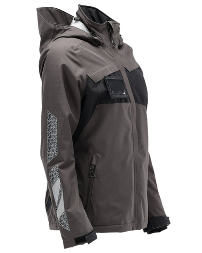 Dark Anthracite Black Coloured Mascot Womens Accelerate Winter Jacket on white background 