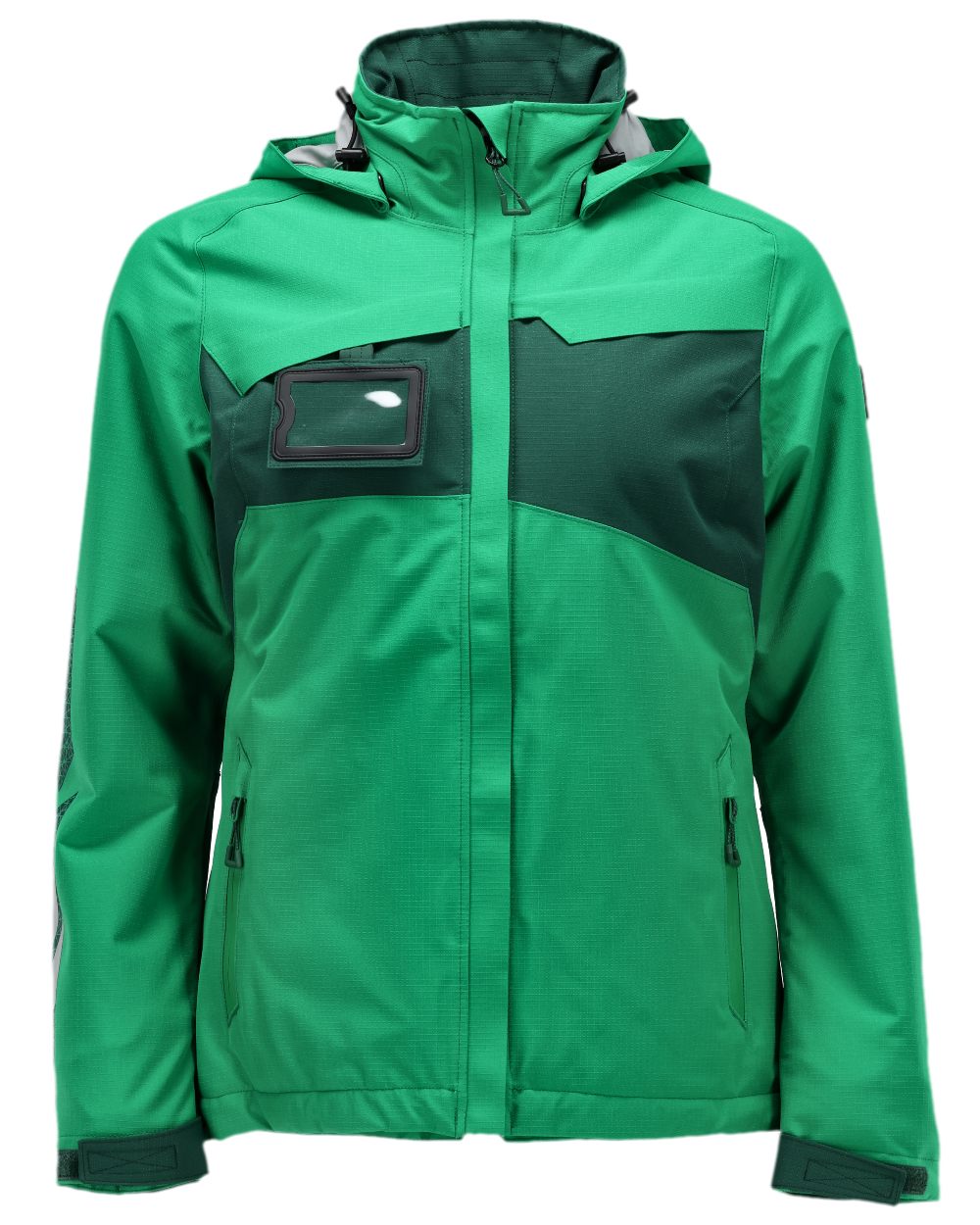 Grass Green Coloured Mascot Womens Accelerate Winter Jacket on white background 