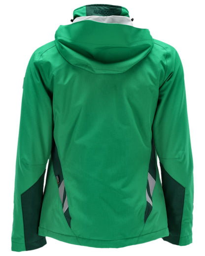 Grass Green Coloured Mascot Womens Accelerate Winter Jacket on white background 