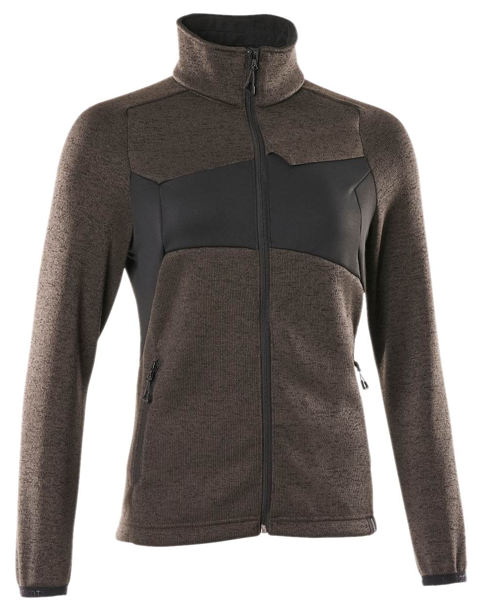 Dark Anthracite Black Coloured Mascot Workwear Accelerate Knitted Jumper With Zipper on white background 