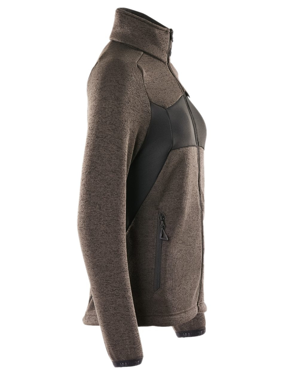 Dark Anthracite Black Coloured Mascot Workwear Accelerate Knitted Jumper With Zipper on white background 