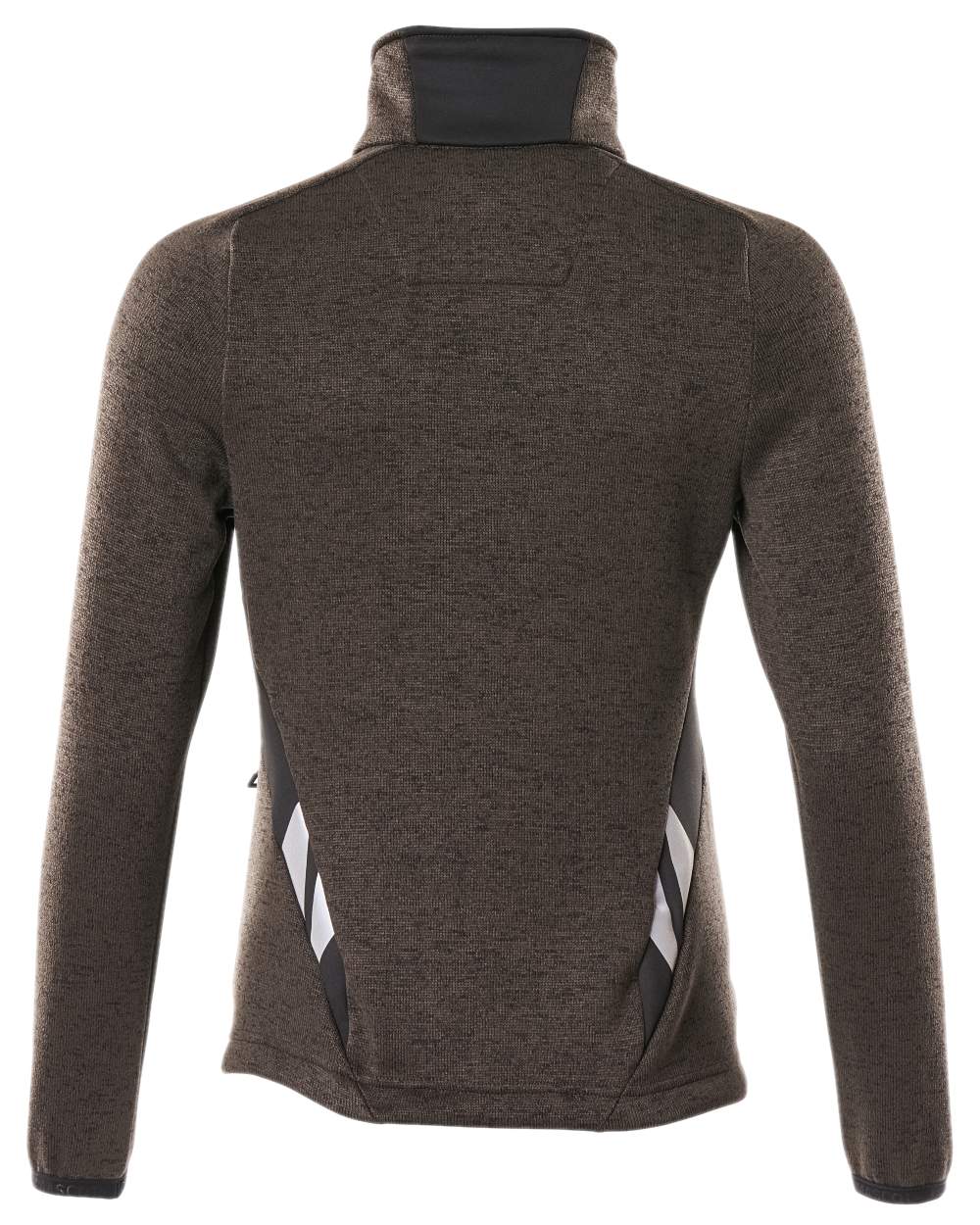Dark Anthracite Black Coloured Mascot Workwear Accelerate Knitted Jumper With Zipper on white background 