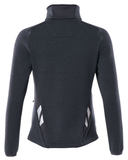 Dark Navy Coloured Mascot Workwear Accelerate Knitted Jumper With Zipper on white background 
