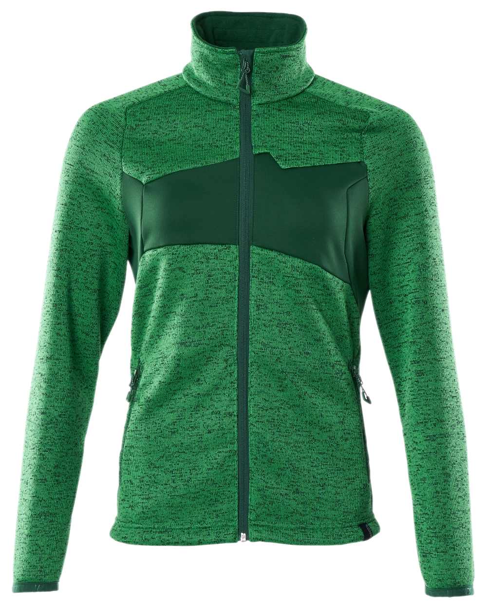 Grass Green Green Coloured Mascot Workwear Accelerate Knitted Jumper With Zipper on white background 