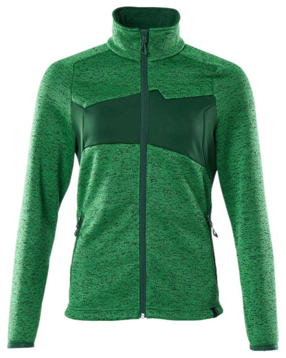 Grass Green Green Coloured Mascot Workwear Accelerate Knitted Jumper With Zipper on white background 