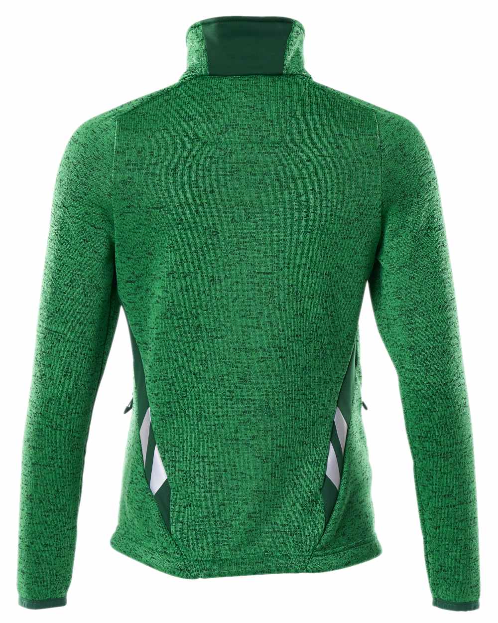 Grass Green Green Coloured Mascot Workwear Accelerate Knitted Jumper With Zipper on white background 