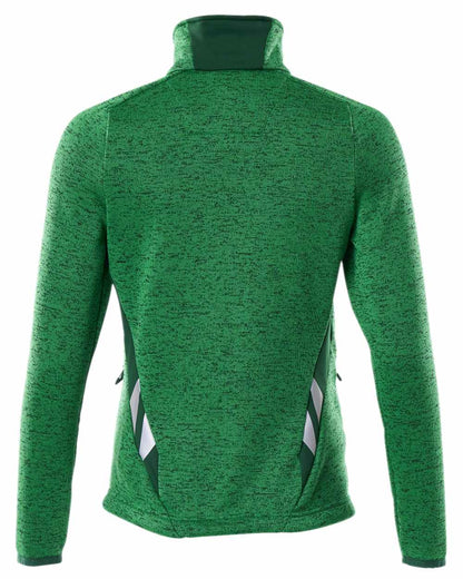 Grass Green Green Coloured Mascot Workwear Accelerate Knitted Jumper With Zipper on white background 