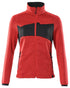 Traffic Red Black Coloured Mascot Workwear Accelerate Knitted Jumper With Zipper on white background 