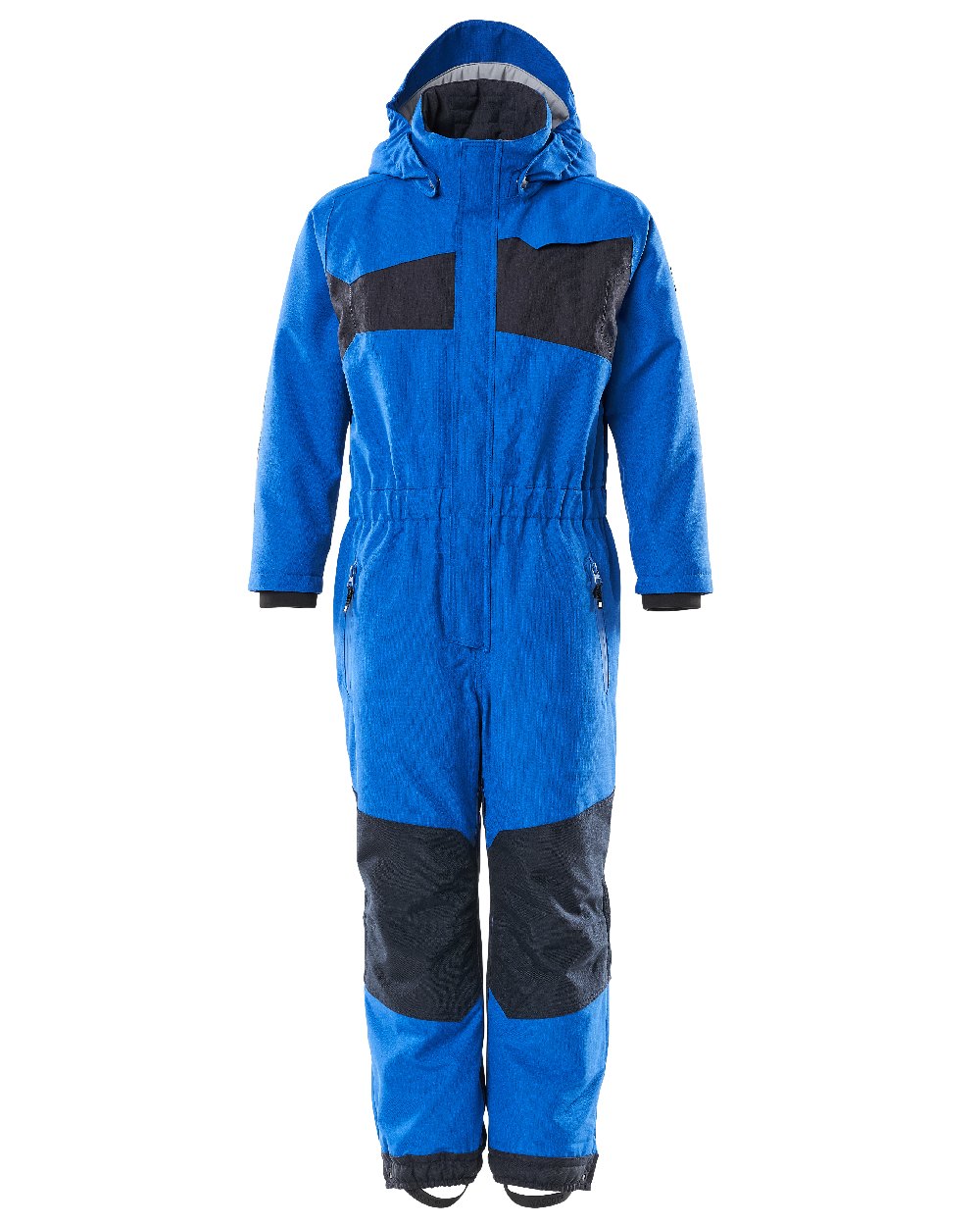 Azure Blue Dark Navy Coloured Mascot Workwear Childrens Accelerate Breathable Snowsuit on white background 