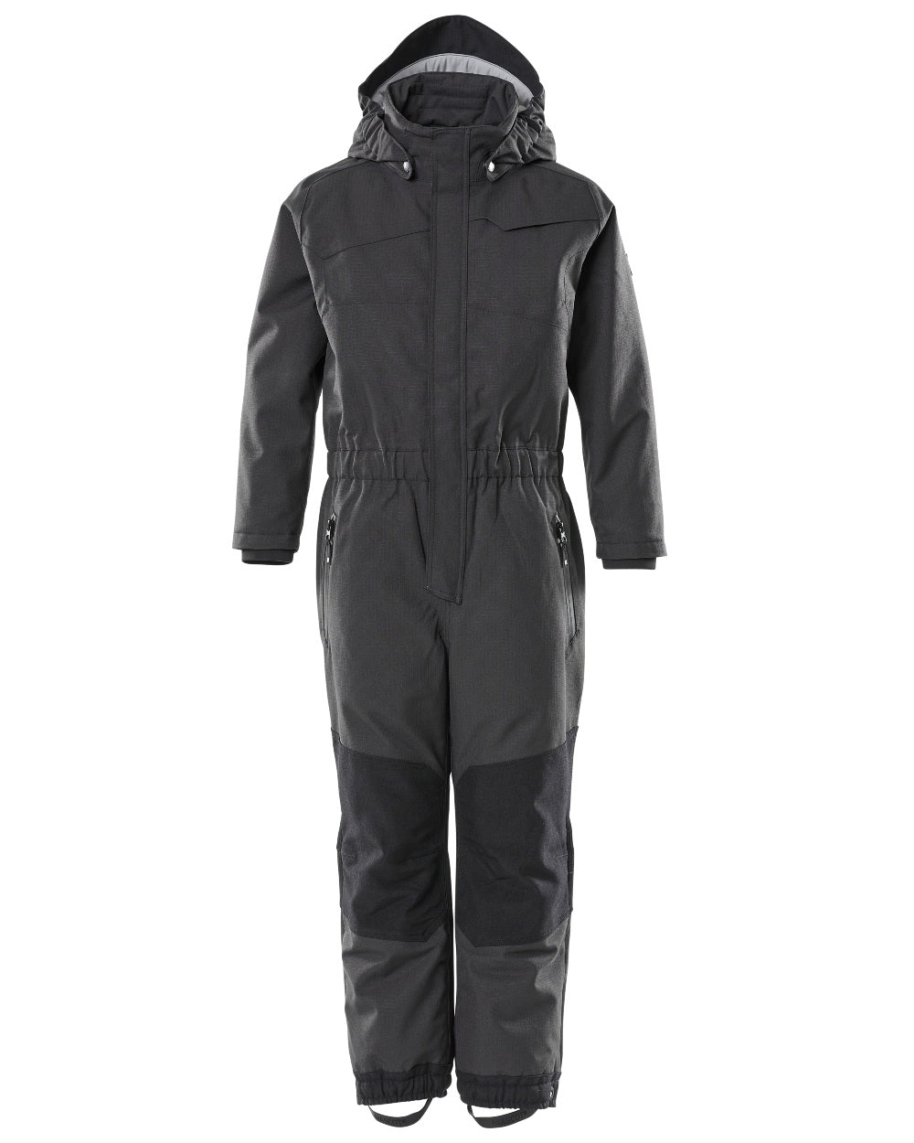 Black Coloured Mascot Workwear Childrens Accelerate Breathable Snowsuit on white background 