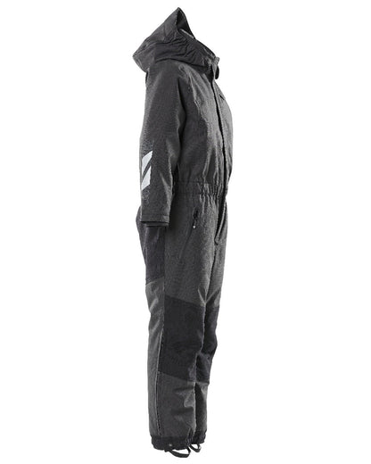 Black Coloured Mascot Workwear Childrens Accelerate Breathable Snowsuit on white background 