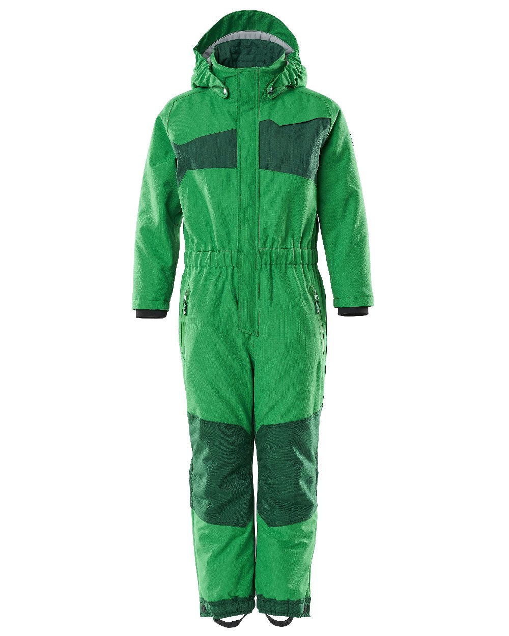 Grass Green Coloured Mascot Workwear Childrens Accelerate Breathable Snowsuit on white background 